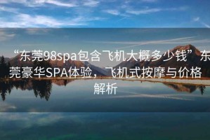 “東莞98spa包含飛機(jī)大概多少錢”東莞豪華SPA體驗(yàn)，飛機(jī)式按摩與價(jià)格解析