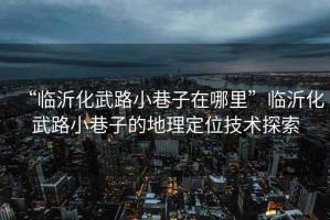 “臨沂化武路小巷子在哪里”臨沂化武路小巷子的地理定位技術探索