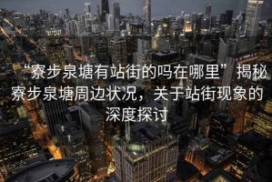 “寮步泉塘有站街的嗎在哪里”揭秘寮步泉塘周邊狀況，關于站街現象的深度探討