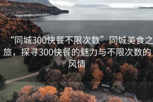 “同城300快餐不限次數(shù)”同城美食之旅，探尋300快餐的魅力與不限次數(shù)的風(fēng)情