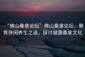 “佛山桑拿論壇”佛山桑拿論壇，聚焦休閑養生之道，探討健康桑拿文化
