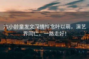 六小齡童發文深情悼念葉以萌，演藝界同仁，一路走好！