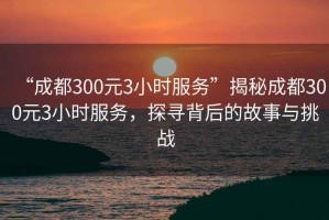 “成都300元3小時服務”揭秘成都300元3小時服務，探尋背后的故事與挑戰