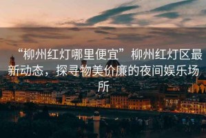 “柳州紅燈哪里便宜”柳州紅燈區(qū)最新動(dòng)態(tài)，探尋物美價(jià)廉的夜間娛樂場(chǎng)所