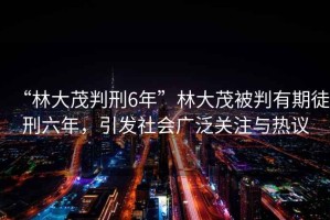 “林大茂判刑6年”林大茂被判有期徒刑六年，引發社會廣泛關注與熱議