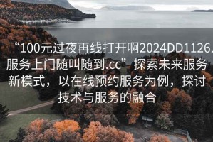 “100元過(guò)夜再線打開(kāi)啊2024DD1126.服務(wù)上門(mén)隨叫隨到.cc”探索未來(lái)服務(wù)新模式，以在線預(yù)約服務(wù)為例，探討技術(shù)與服務(wù)的融合