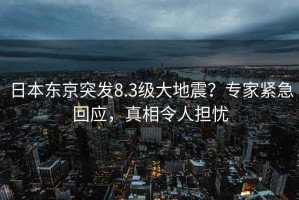 日本東京突發(fā)8.3級(jí)大地震？專(zhuān)家緊急回應(yīng)，真相令人擔(dān)憂(yōu)