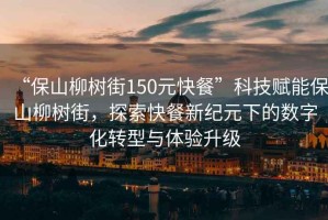 “保山柳樹街150元快餐”科技賦能保山柳樹街，探索快餐新紀元下的數字化轉型與體驗升級
