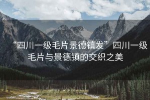 “四川一級毛片景德鎮發”四川一級毛片與景德鎮的交織之美