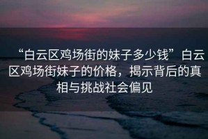 “白云區雞場街的妹子多少錢”白云區雞場街妹子的價格，揭示背后的真相與挑戰社會偏見