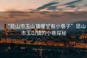 “昆山市玉山鎮(zhèn)哪里有小巷子”昆山市玉山鎮(zhèn)的小巷探秘