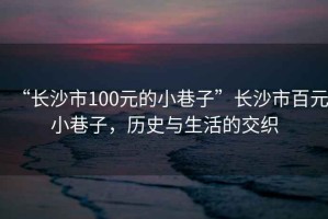 “長沙市100元的小巷子”長沙市百元小巷子，歷史與生活的交織