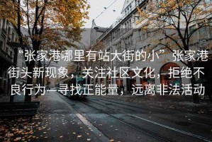 “張家港哪里有站大街的小”張家港街頭新現(xiàn)象，關(guān)注社區(qū)文化，拒絕不良行為—尋找正能量，遠(yuǎn)離非法活動