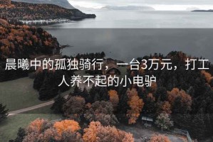 晨曦中的孤獨騎行，一臺3萬元，打工人養(yǎng)不起的小電驢