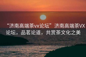 “濟南高端茶vx論壇”濟南高端茶VX論壇，品茗論道，共賞茶文化之美