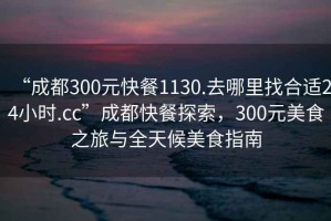 “成都300元快餐1130.去哪里找合適24小時.cc”成都快餐探索，300元美食之旅與全天候美食指南