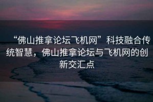“佛山推拿論壇飛機網”科技融合傳統智慧，佛山推拿論壇與飛機網的創新交匯點