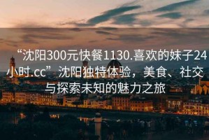 “沈陽300元快餐1130.喜歡的妹子24小時.cc”沈陽獨特體驗，美食、社交與探索未知的魅力之旅