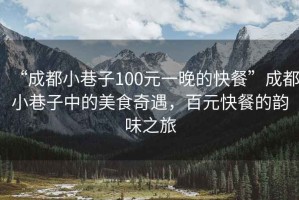 “成都小巷子100元一晚的快餐”成都小巷子中的美食奇遇，百元快餐的韻味之旅