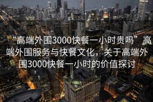 “高端外圍3000快餐一小時貴嗎”高端外圍服務與快餐文化，關于高端外圍3000快餐一小時的價值探討