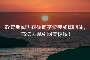 教育新聞男孩硬筆字跡宛如印刷體，書法天賦引網友驚嘆！