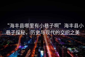 “海豐縣哪里有小巷子啊”海豐縣小巷子探秘，歷史與現代的交織之美