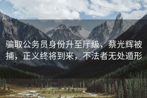 騙取公務(wù)員身份升至廳級(jí)，蔡光輝被捕，正義終將到來(lái)，不法者無(wú)處遁形