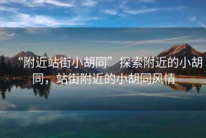 “附近站街小胡同”探索附近的小胡同，站街附近的小胡同風情
