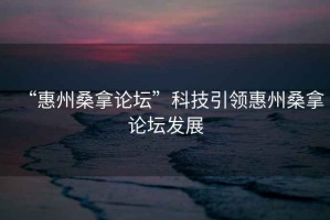 “惠州桑拿論壇”科技引領惠州桑拿論壇發展
