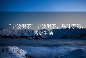 “寧波喝茶”寧波喝茶，品味茶韻，感受生活