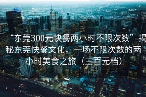“東莞300元快餐兩小時不限次數”揭秘東莞快餐文化，一場不限次數的兩小時美食之旅（三百元檔）