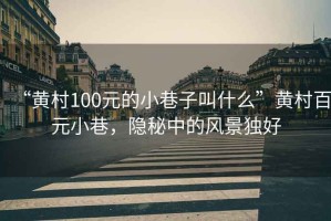 “黃村100元的小巷子叫什么”黃村百元小巷，隱秘中的風景獨好