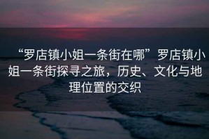 “羅店鎮小姐一條街在哪”羅店鎮小姐一條街探尋之旅，歷史、文化與地理位置的交織