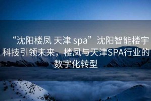 “沈陽樓鳳 天津 spa”沈陽智能樓宇科技引領未來，樓鳳與天津SPA行業的數字化轉型