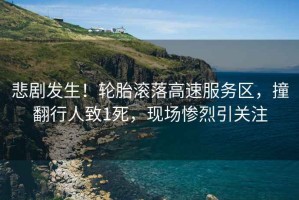 悲劇發生！輪胎滾落高速服務區，撞翻行人致1死，現場慘烈引關注