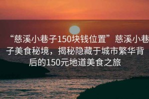 “慈溪小巷子150塊錢位置”慈溪小巷子美食秘境，揭秘隱藏于城市繁華背后的150元地道美食之旅
