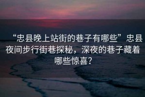 “忠縣晚上站街的巷子有哪些”忠縣夜間步行街巷探秘，深夜的巷子藏著哪些驚喜？