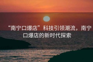 “南寧口爆店”科技引領潮流，南寧口爆店的新時代探索