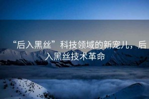 “后入黑絲”科技領域的新寵兒，后入黑絲技術革命