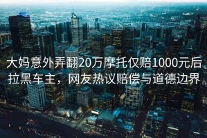 大媽意外弄翻20萬摩托僅賠1000元后拉黑車主，網友熱議賠償與道德邊界
