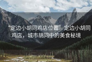 “定邊小胡同雞店位置”定邊小胡同雞店，城市胡同中的美食秘境