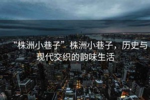“株洲小巷子”株洲小巷子，歷史與現代交織的韻味生活