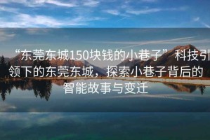 “東莞東城150塊錢的小巷子”科技引領下的東莞東城，探索小巷子背后的智能故事與變遷