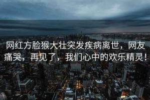 網紅方臉猴大壯突發疾病離世，網友痛哭，再見了，我們心中的歡樂精靈！
