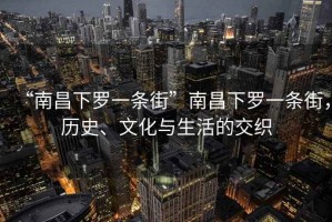 “南昌下羅一條街”南昌下羅一條街，歷史、文化與生活的交織