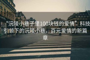 “沅陵小巷子里100塊錢的愛情”科技引領下的沅陵小巷，百元愛情的新篇章