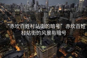 “赤坎百姓村站街的暗號”赤坎百姓村站街的風(fēng)景與暗號
