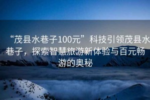“茂縣水巷子100元”科技引領茂縣水巷子，探索智慧旅游新體驗與百元暢游的奧秘