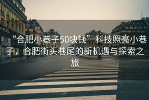 “合肥小巷子50塊錢”科技照亮小巷子，合肥街頭巷尾的新機遇與探索之旅