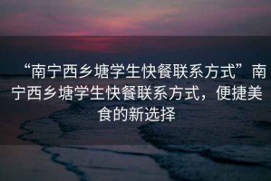 “南寧西鄉塘學生快餐聯系方式”南寧西鄉塘學生快餐聯系方式，便捷美食的新選擇
